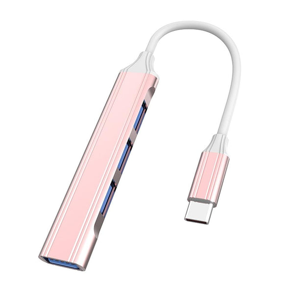4 In 1 Mini Docking Station Type C / Usb 3.0 Pink Chargers & Docking Stations