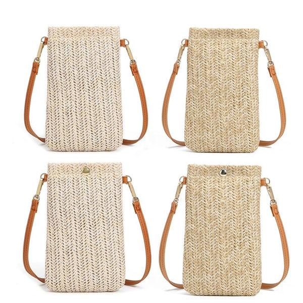 Beach Bag With Magnetic Buckle Straw Beige Women's Bags & Handbags