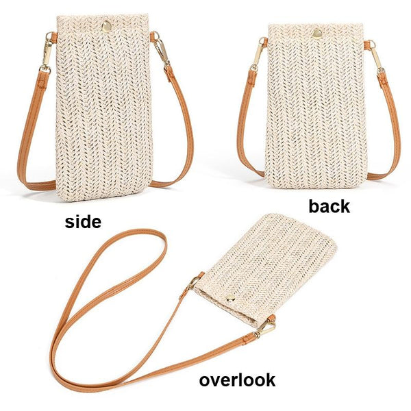 Beach Bag With Magnetic Buckle Straw Beige Women's Bags & Handbags