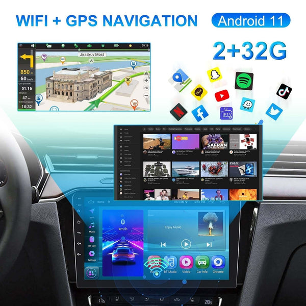 10 Inch Car Android Navigation Screen With Carplay 2 + 64G 12Lights Camera Other Car Audio