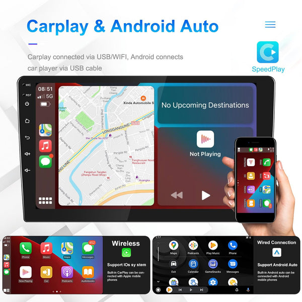 10 Inch Car Android Navigation Screen With Carplay 2 + 64G 12Lights Camera Other Car Audio