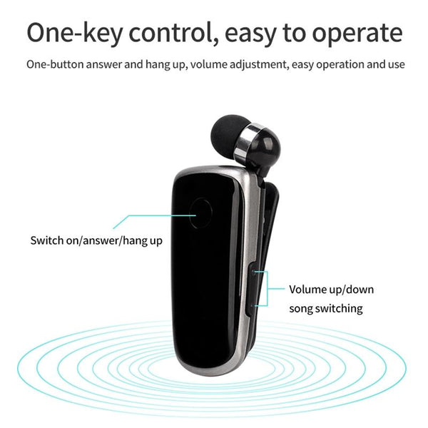 Wireless Bluetooth In Ear Earphone With Vibrating Alert And Hands Free Clip Earbuds