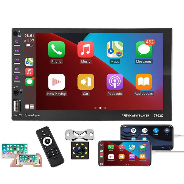 7 Inch Car Mp5 Player With Bluetooth & 8 Light Camera Universal Fit Other Car Audio