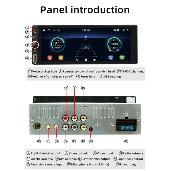 Universal Bluetooth Car Radio With Android Navigation 1 + 32G Memory 2 + 64G Other Car Video