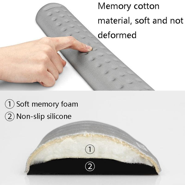 Silicone Memory Wrist Pad With Massage Hole For Keyboard And Mouse Black Massagers