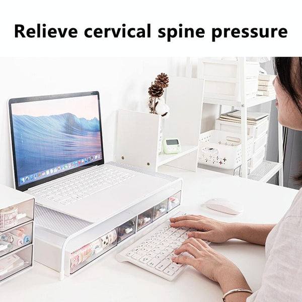 Desk Organizer Bracket For Elevated Computer Monitor Wrought Iron Double Layer Monitor Mounts & Stands