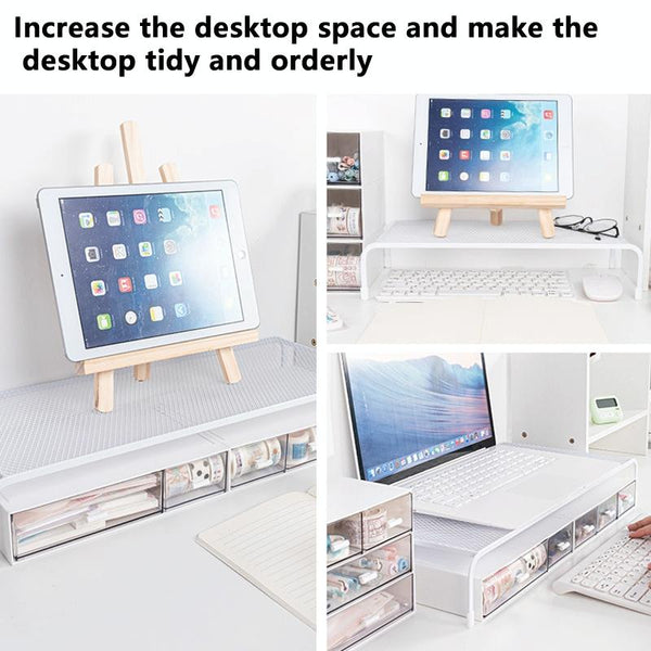 Desk Organizer Bracket For Elevated Computer Monitor Wrought Iron Double Layer Monitor Mounts & Stands