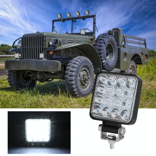 11.2W 10 30V Dc 6000K Inch 16 Leds Square Offroad Truck Car Driving Light Work Spotlight Fog Led Car Lights