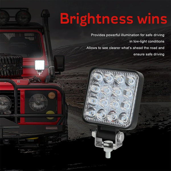 11.2W 10 30V Dc 6000K Inch 16 Leds Square Offroad Truck Car Driving Light Work Spotlight Fog Led Car Lights