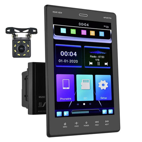 9.5 Inch Vertical Screen Car Mp5 Player Dual Spindle + 8 Light Camera Other Car Video