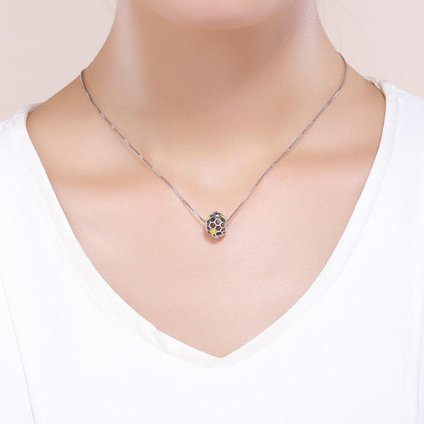 925 Sterling Silver Honeycomb Bead Bracelet For Women Charms & Pendants