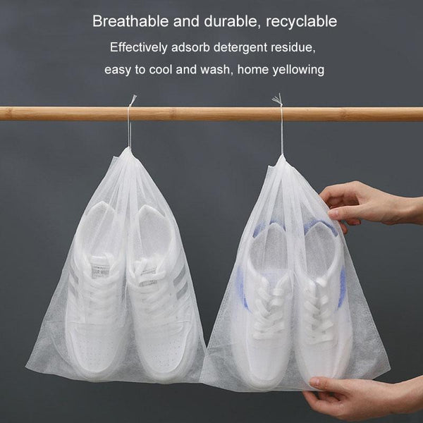 50 Pcs Thickened Non Woven Shoe Storage Bag Portable & Sunscreen 50Pcs /Pack 32X48cm Large Shoe Bags
