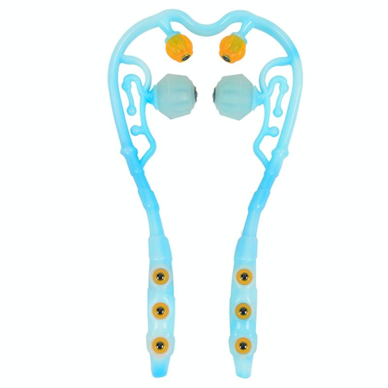 Multi Function Cervical Massager Shoulder & Neck Roller Magnetic Therapy Blue Massagers