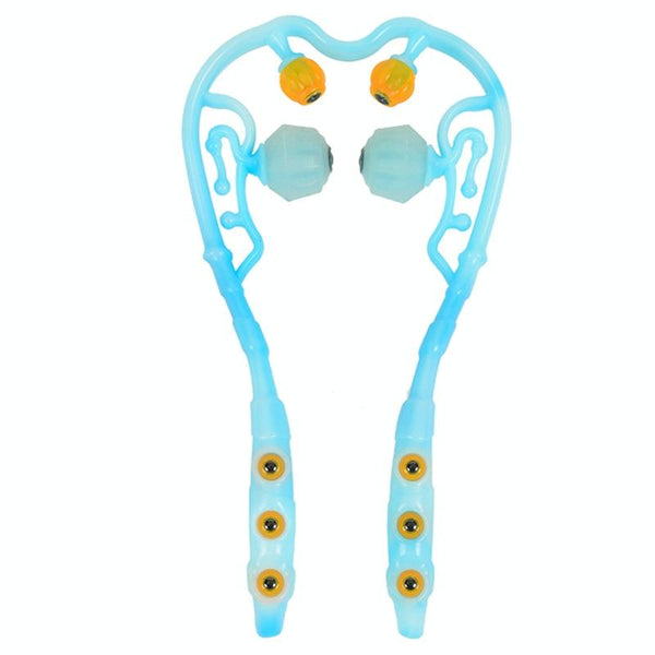 Multi Function Cervical Massager Shoulder & Neck Roller Magnetic Therapy Blue Massagers