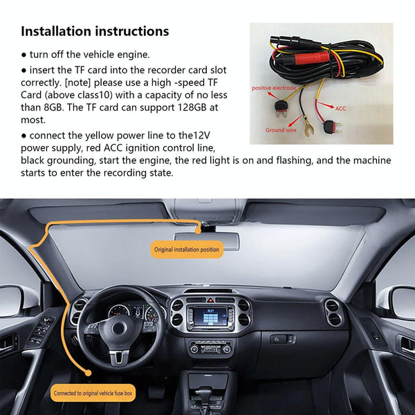 Hd Night Vision Car Dash Cam With 4K Wifi Recording Rear View Monitors/Cams & Kits