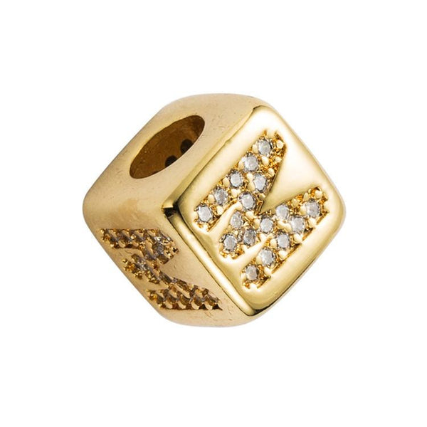 Brass Micro Inlaid Couple Red String Diy Bracelet English Letter Beads Style Charms & Pendants