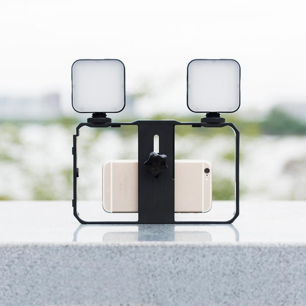 Vlogging Live Broadcast Smartphone Video Rig With Led Selfie Light And Stabilizer Handle Other Mobile Accessories