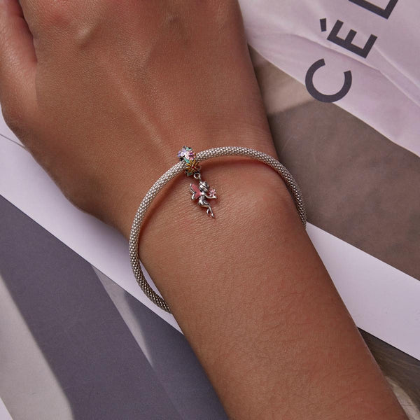 925 Sterling Silver Flower Elf Pendant For Bracelet Or Necklace Charms & Pendants