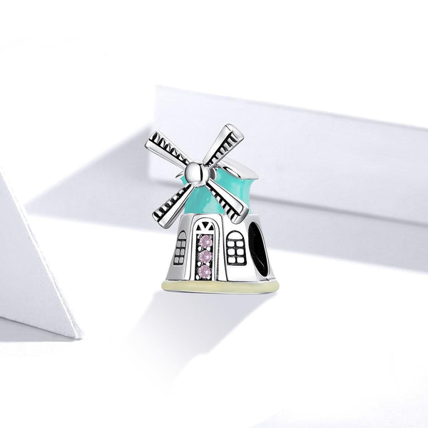 925 Sterling Silver Windmill Beads For Diy Bracelets & Necklaces Charms & Pendants