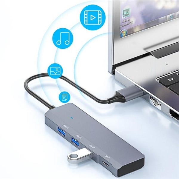 Aluminum Usb 3.0 + Type C Hub Adapter Usb Cables Hubs & Adapters