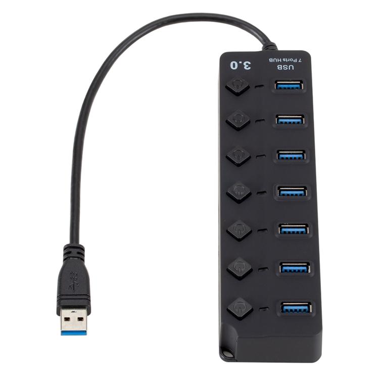 7 Port Usb 3.0 Hub With Switch For Pc / Laptop Usb Cables Hubs & Adapters
