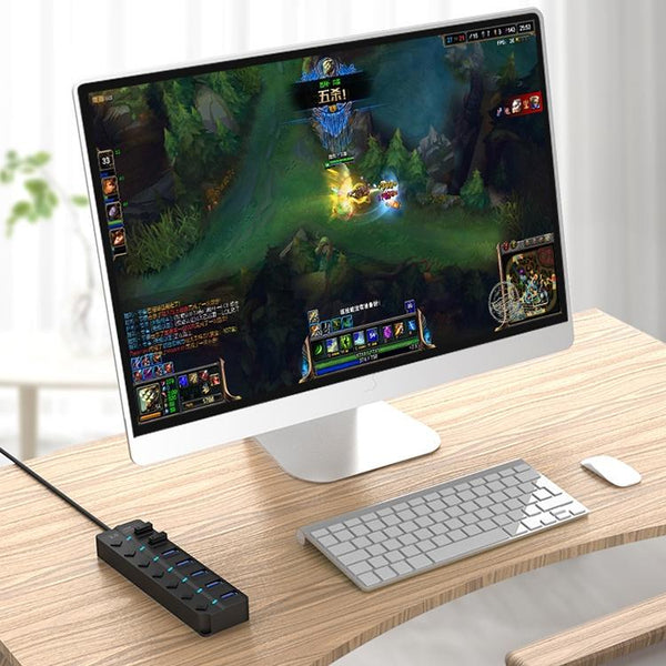 7 Port Usb 3.0 Hub With Switch For Pc / Laptop Usb Cables Hubs & Adapters