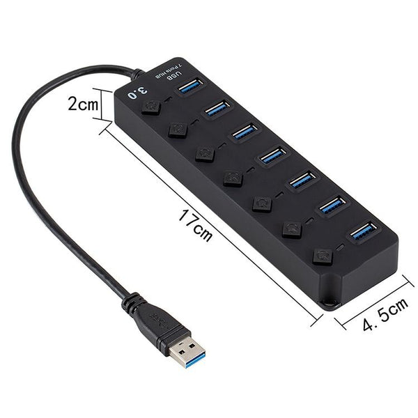 7 Port Usb 3.0 Hub With Switch For Pc / Laptop Usb Cables Hubs & Adapters