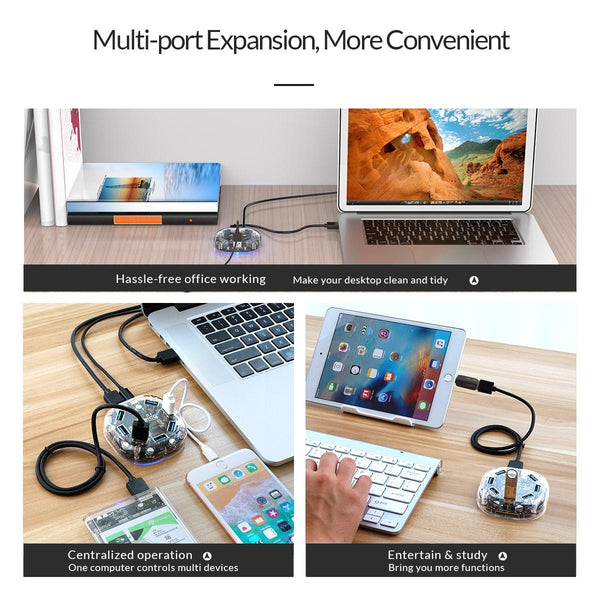 7 Port Transparent Usb3.0 Hub Usb Cables Hubs & Adapters