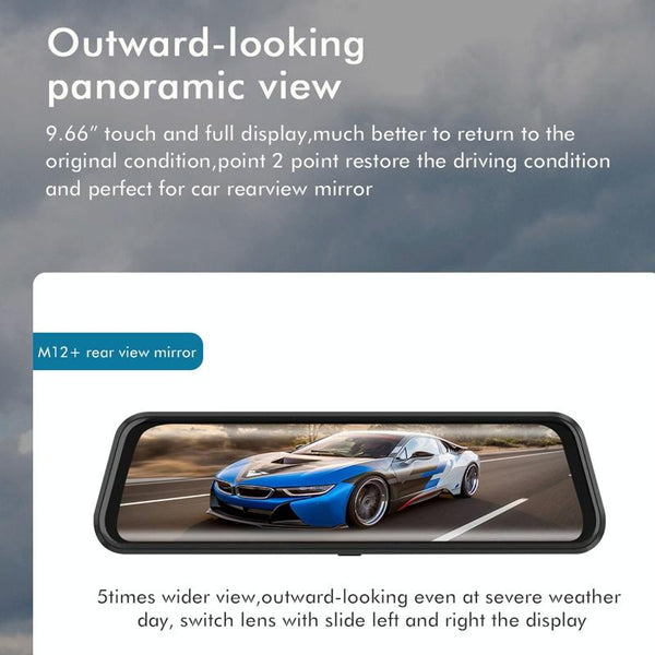 Large 9.66 Dual Record Driving Recorder With 2K Touch Screen And Parking Video Reversing Image Other Car Video