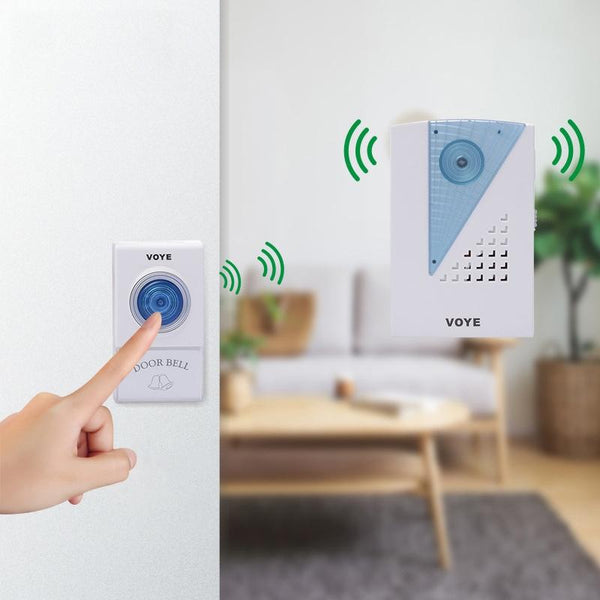 2 Remote Control Wireless Doorbell White Smart Doorbells