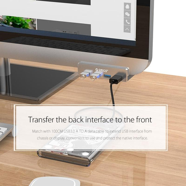 Aluminum 4 Port Usb 3.0 Clip Hub With 1M Cable Pc1123 Usb Cables Hubs & Adapters