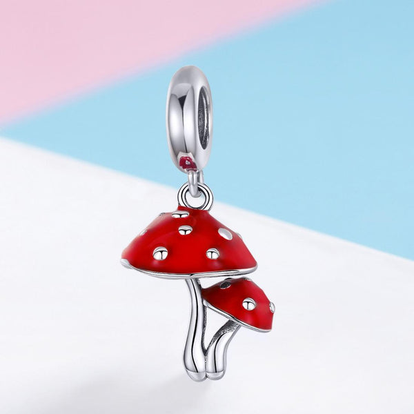 925 Sterling Silver Small Mushroom Bracelet Charms Diy Accessories Charms & Pendants