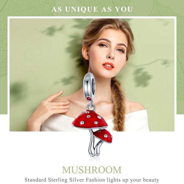 925 Sterling Silver Small Mushroom Bracelet Charms Diy Accessories Charms & Pendants
