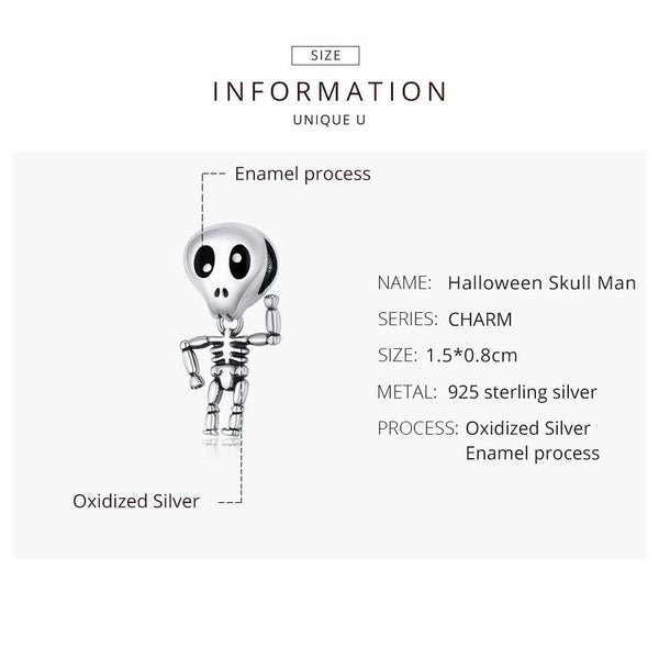 925 Sterling Silver Skull Beads For Diy Bracelets & Necklaces Charms & Pendants