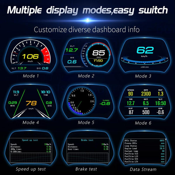 Car Hud Head Up Display Gps Speed Meter Obd2 Fault Code Eliminator Other Instruments & Gauges