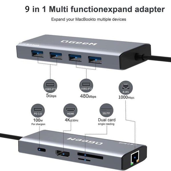 9 In 1 Usb C Docking Station Hdmi Rj45 Pd Chargers & Docking Stations
