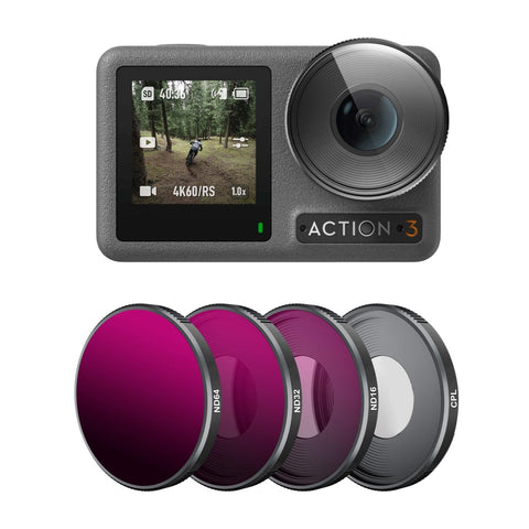 4 In 1 Lens Filter For Dji Action 3 Nd16 Nd32 Nd64 Cpl Camera Drone Accessories