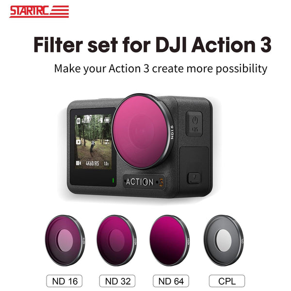 4 In Lens Filter For Dji Action 3 Nd16 Nd32 Nd64 Cpl Camera Drone Accessories
