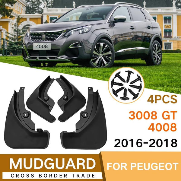 For Peugeot 4008 / 3008Gt 2016 2021 4Pcs Set Car Auto Soft Plastic Splash Flaps Fender Guard Fenders & Mud Guards