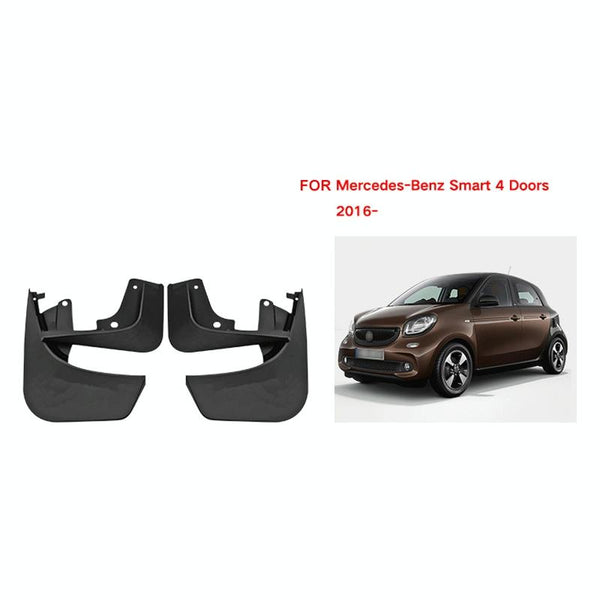 For Mercedes Benz Smart 4 Door 2016 2021 4Pcs / Set Car Auto Soft Plastic Splash Flaps Fender Guard Fenders & Mud Guards