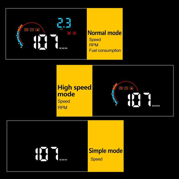 4 Inch Obd2+Gps Head Up Display Car Speed Revolving Water Temp Battery Voltage Running & Distance Other Instruments & Gauges