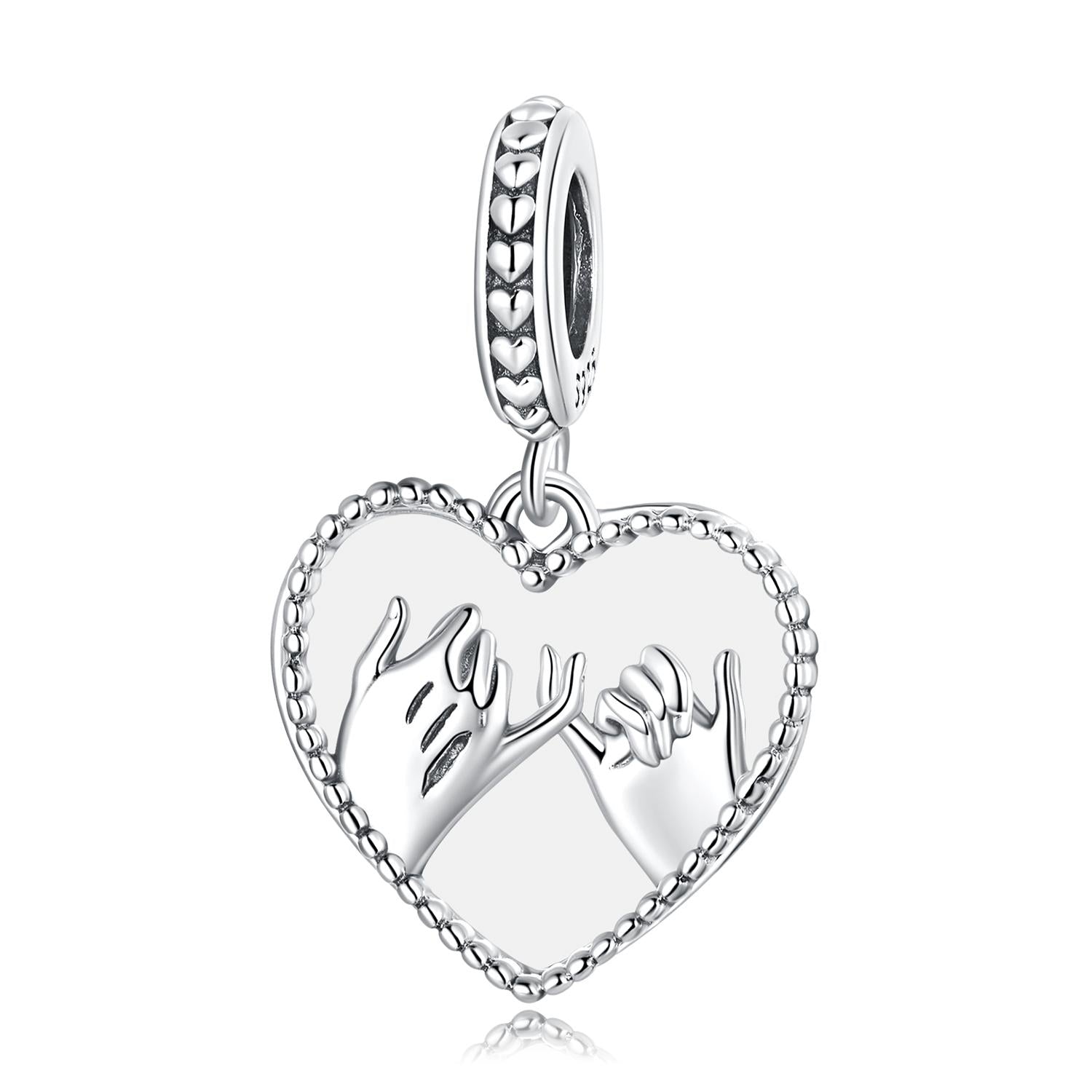 925 Sterling Silver Hand In Heart Pendant For Diy Bracelets & Necklaces Charms & Pendants