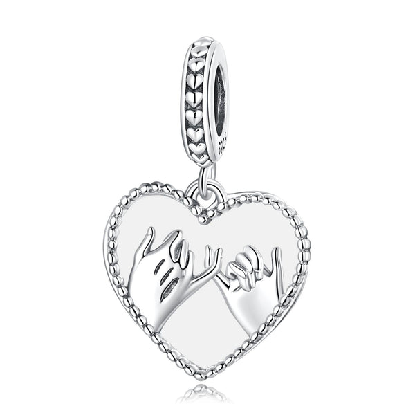 925 Sterling Silver Hand In Heart Pendant For Diy Bracelets & Necklaces Charms & Pendants