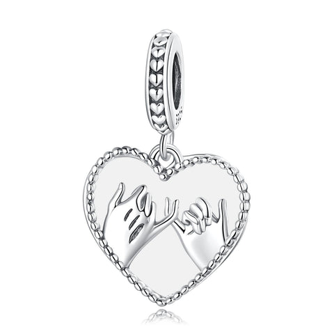 925 Sterling Silver Hand In Heart Pendant For Diy Bracelets & Necklaces Charms & Pendants