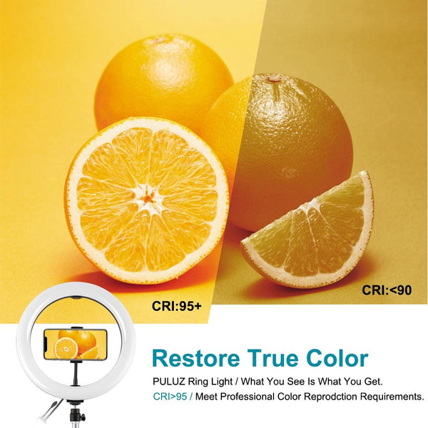 10.2 Rgbw Led Ring Light Kit With 1.1M Tripod Remote Ball Head And Phone Clamp Mounts & Holders