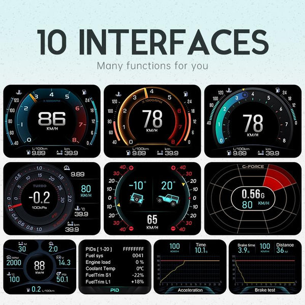 2.8 Inch Obdii + Mems Locator Technology Head Up Display System For Cars Other Instruments & Gauges