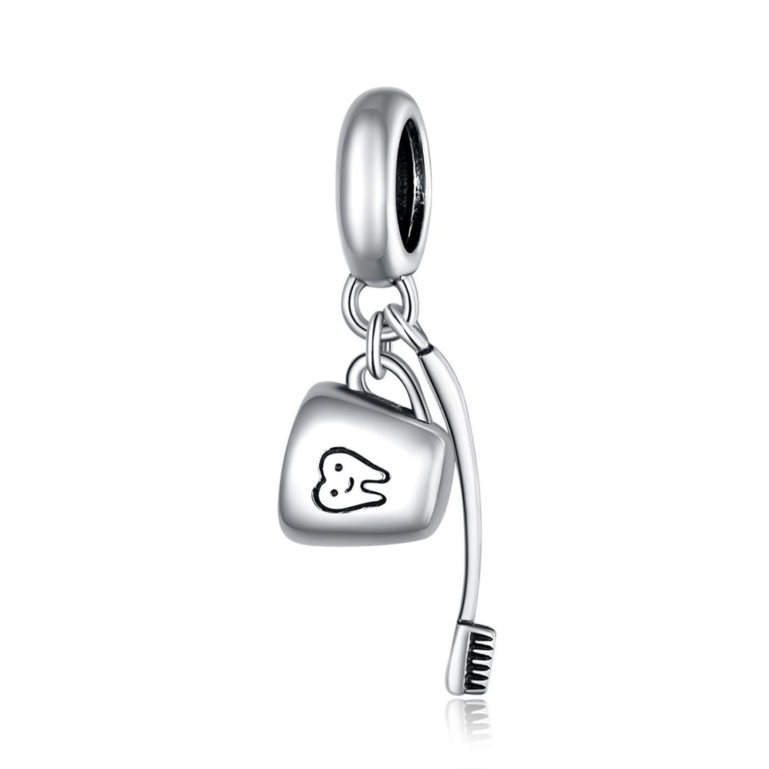 925 Sterling Silver Diy Toothbrush Cup Pendant Charms & Pendants