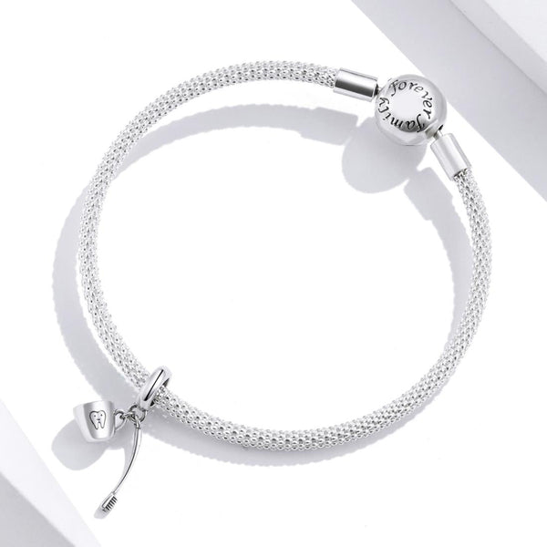 925 Sterling Silver Diy Toothbrush Cup Pendant Charms & Pendants