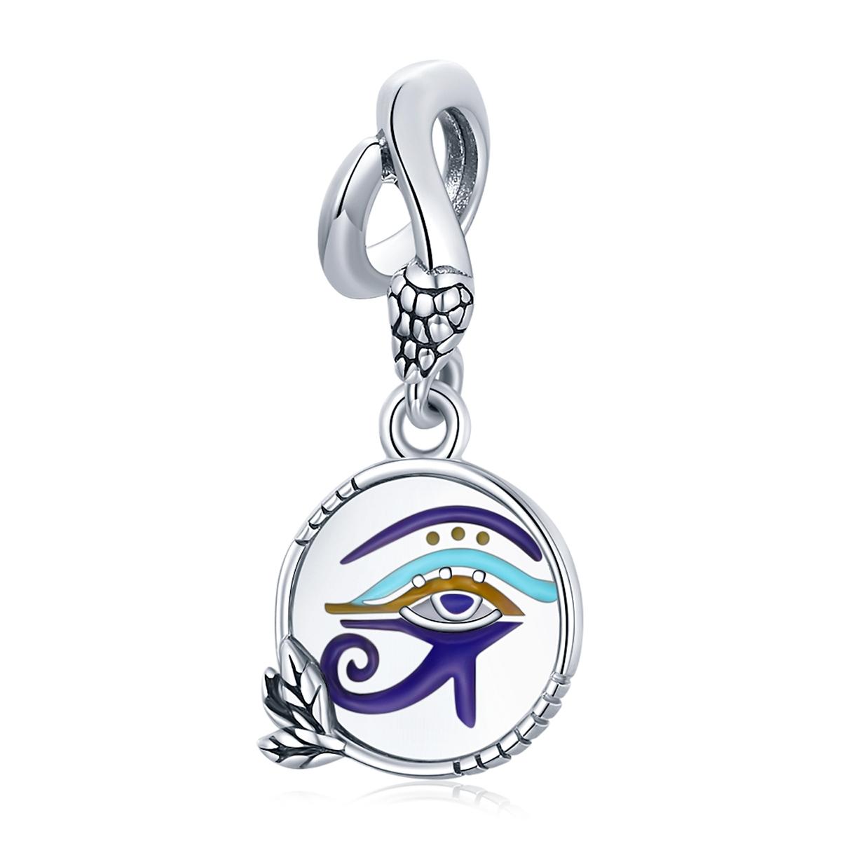 925 Sterling Silver Egyptian Twin Eyes Pendant Charms & Pendants