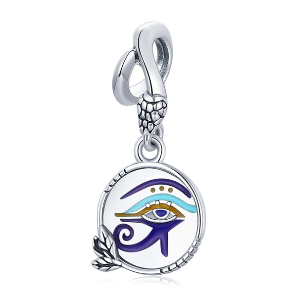 925 Sterling Silver Egyptian Twin Eyes Pendant Charms & Pendants
